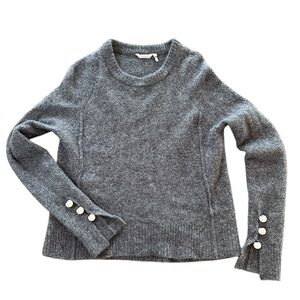 ESQUALO Charcoal Sweater with pearl Buttons Women’s S wool blend